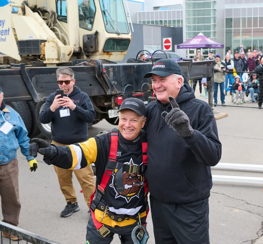 Dough Hunt with Brantford Mayor Kevin Davis smiling
