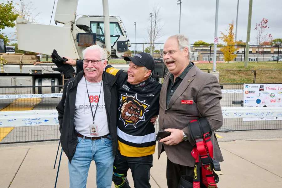 Doug Hunt with Brantford Councillors McCreary and Martin