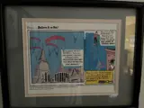 Ripley's Believe it or Not cartoon drawing with Doug on stilts